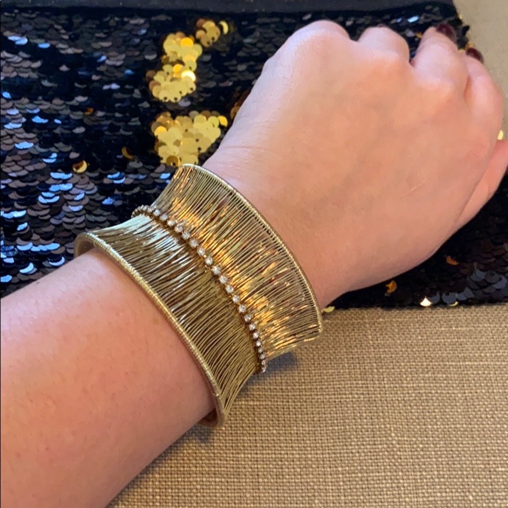 Gold Cuff with Rinestones